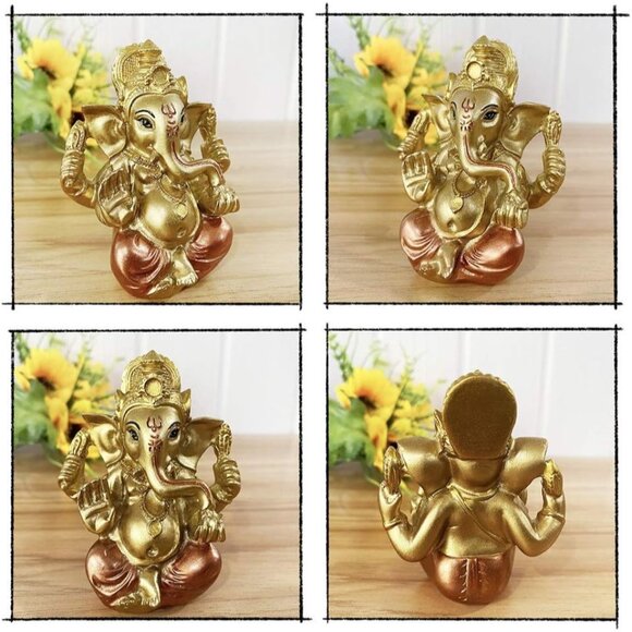 🆕 Hindu God Lord Ganesha Statue Dashboard Decor Mandir Temple Diwali Puja Gift - Picture 5 of 6